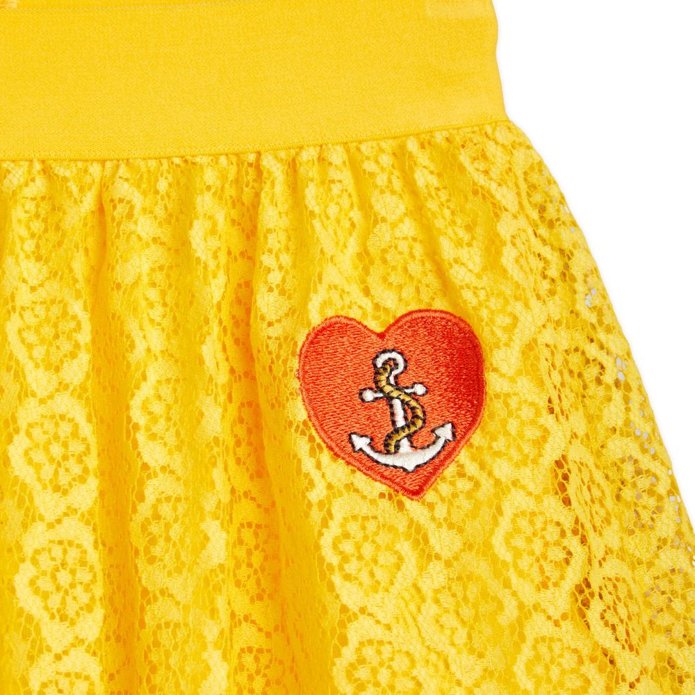 Mini Rodini Children's Embroidered Lace Sailor Heart Motif Skirt