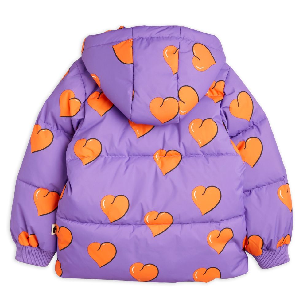 Mini Rodini Kids' Hearts Print Water-Resistant and Windproof Recycled Polyester Puffer Jacket