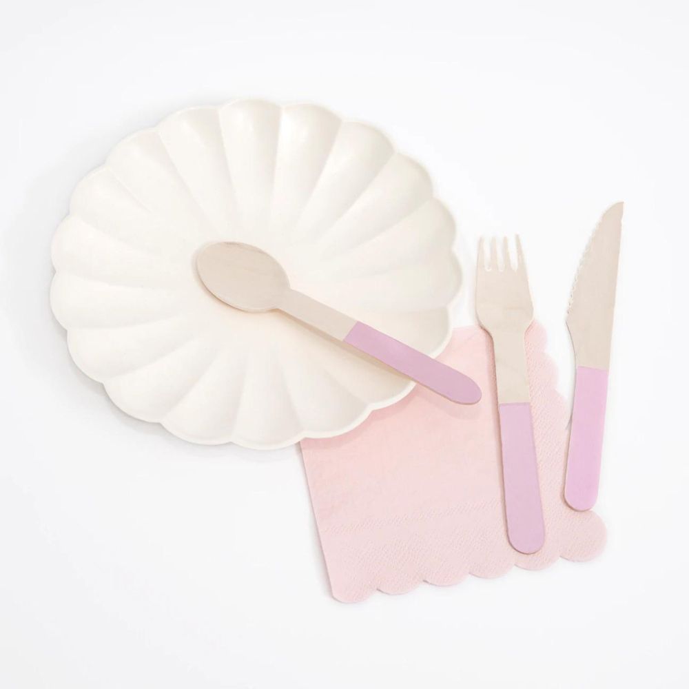 Elegant Meri Meri Wooden Cutlery Set for Parties and Picnics
