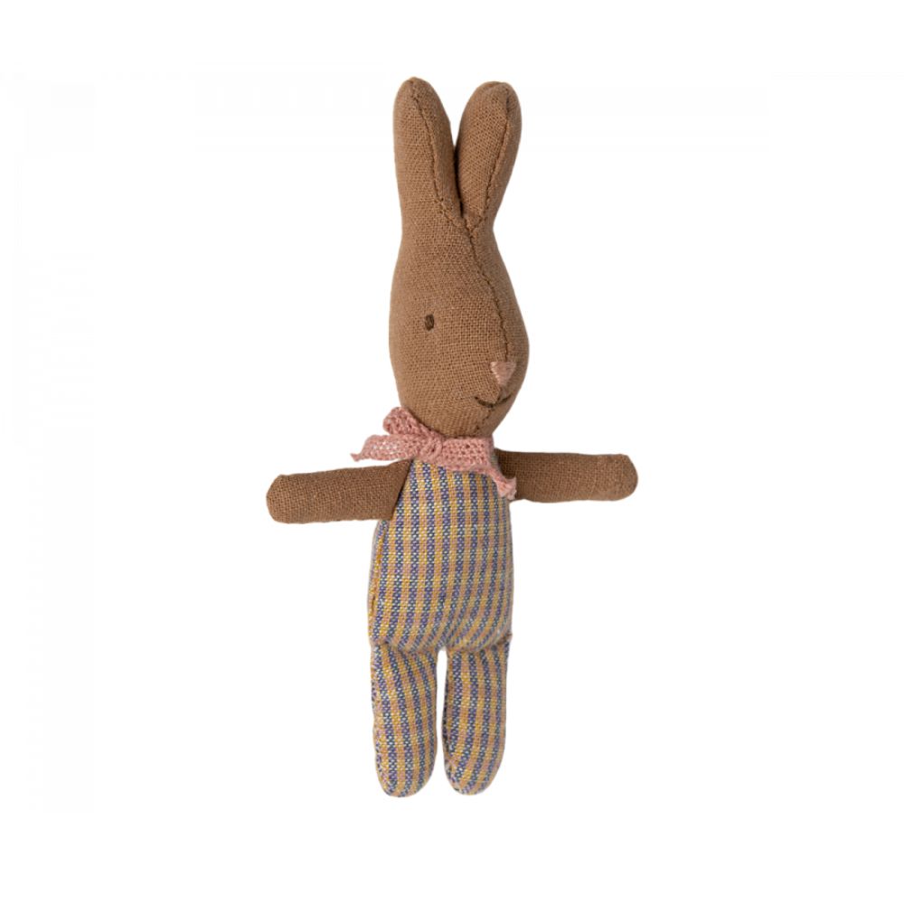 Maileg My - Size Rose/Blue Check Rabbit, Ideal for Collectors